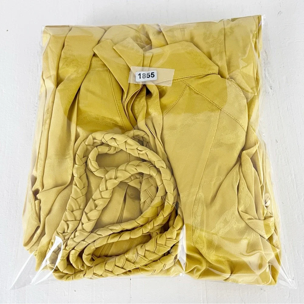 Zadig & Voltaire Rallye Chains Silk Dress Size Medium NWT Buttercup Yellow - Picture 11 of 11